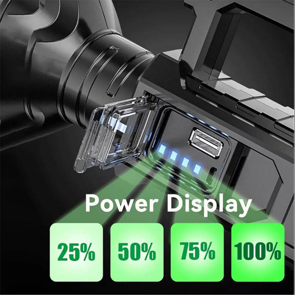 Rechargeable Spotlight Flashlight High Lumens, 3000 Lumens Super Bright Led Searchlight with Tripod and USB Output, IPX5 Waterproof 4 Modes Handheld Spotlight for Camping Hiking