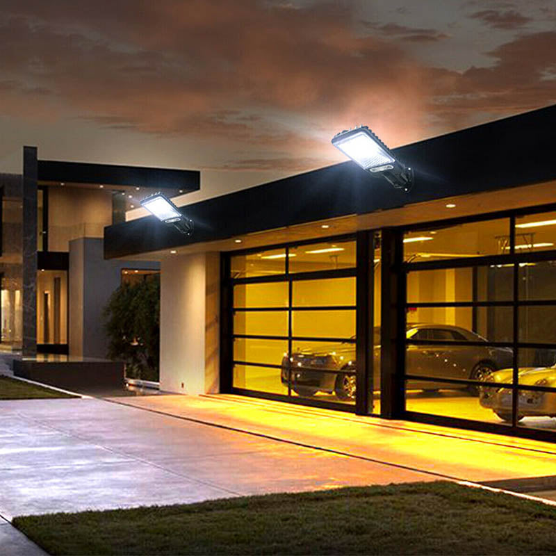 (4pcs)patio solar lights LED Solar Outdoor Wall Lights Motion Sensor, Solar Street Light with Efficient Solar Panels, IP65 Outdoor Solar Powered Street Lights with 3 Modes LED Security Light for Parking Lot