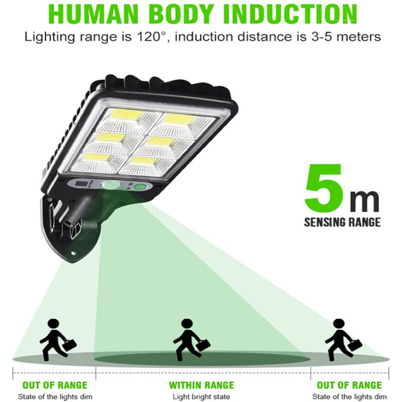 (4pcs)patio solar lights LED Solar Outdoor Wall Lights Motion Sensor, Solar Street Light with Efficient Solar Panels, IP65 Outdoor Solar Powered Street Lights with 3 Modes LED Security Light for Parking Lot