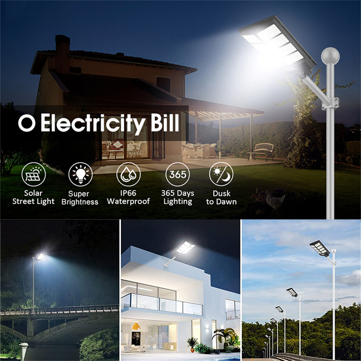 Ultra Bright Solar Street Light, 3500W 98000LM Dusk to Dawn Solar Motion Sensor Lights with Remote Control, Solar Security Wall Light Road Lamp for Garden Yard Patio Parking Lot