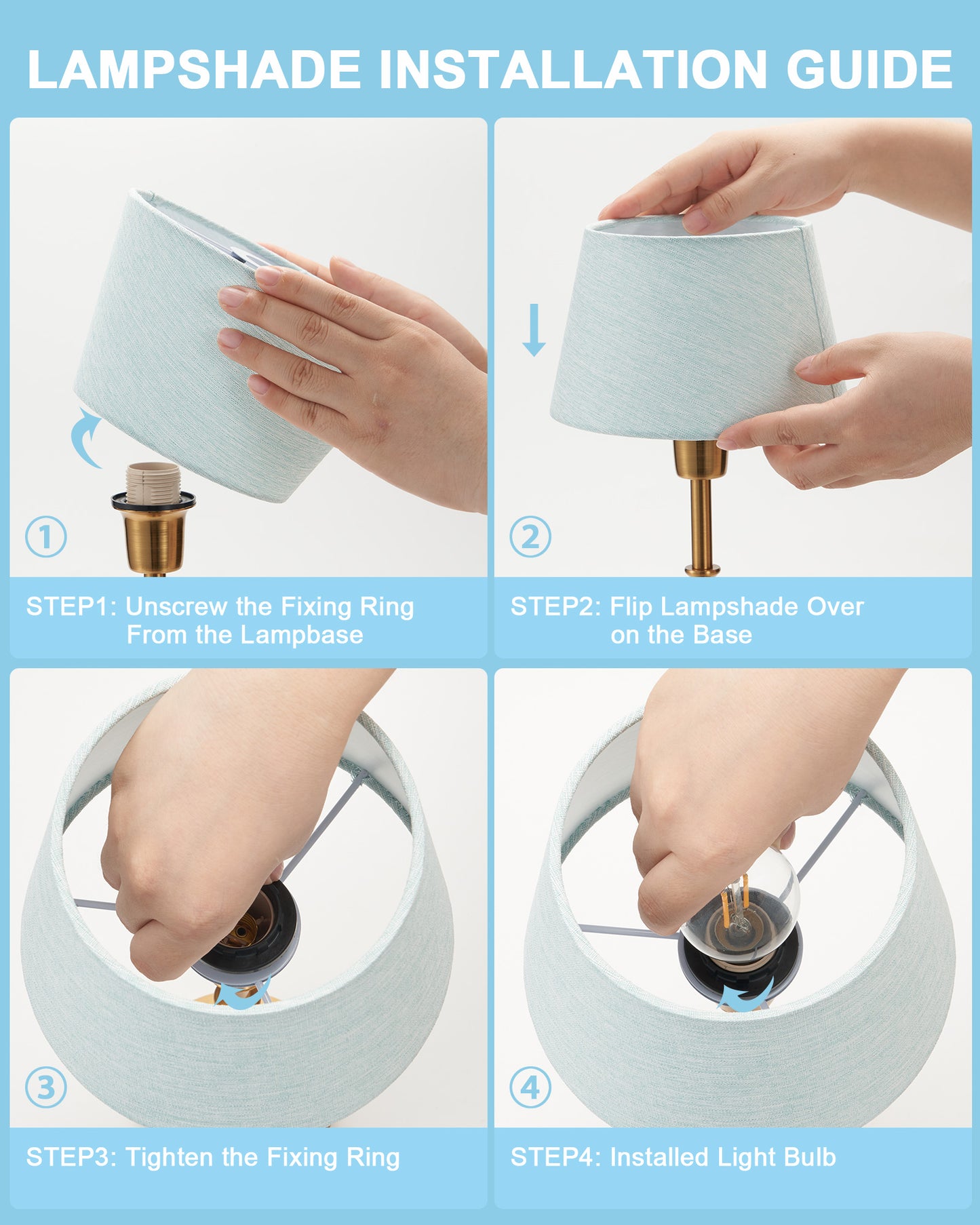 Cordless Table Lamp, Crane Blue