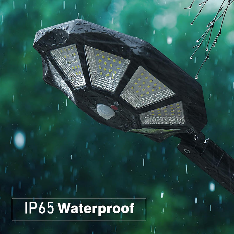 Solar Lights Outdoor, 168LED 6500K Flood Light Dusk to Dawn, 8 Sides Solar Outdoor Lights with Motion Sensor, IP66 Waterproof Solar Street Lights Outdoor for Yard, Pools