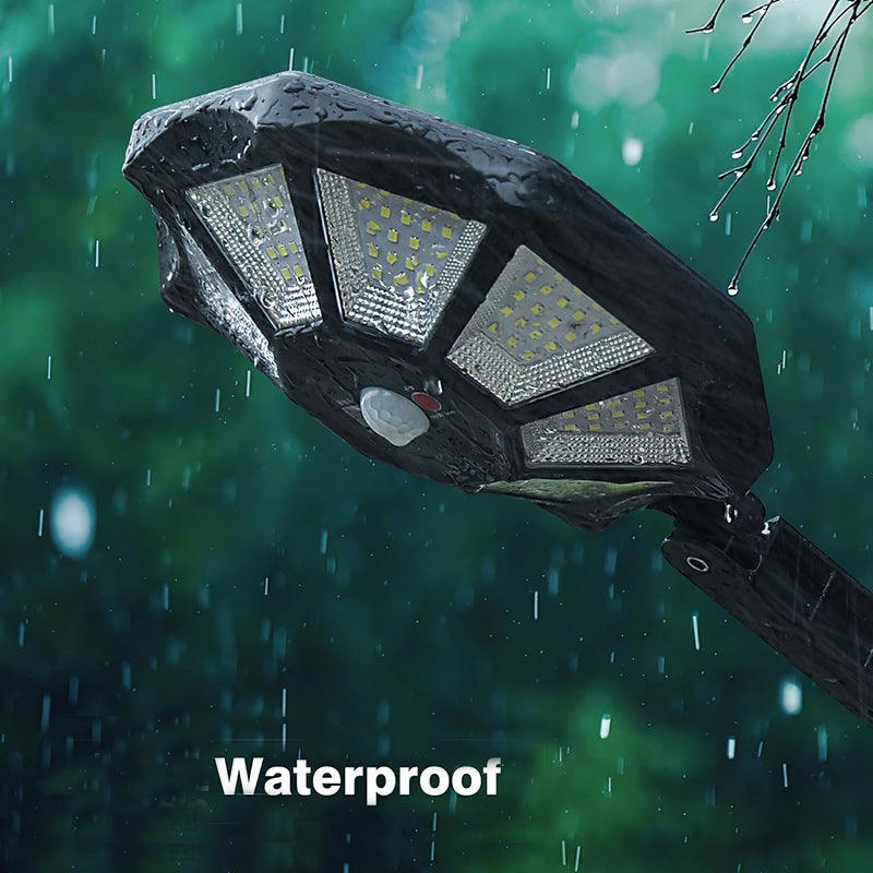 Solar Lights Outdoor, 168LED 6500K Flood Light Dusk to Dawn, 8 Sides Solar Outdoor Lights with Motion Sensor, IP66 Waterproof Solar Street Lights Outdoor for Yard, Pools