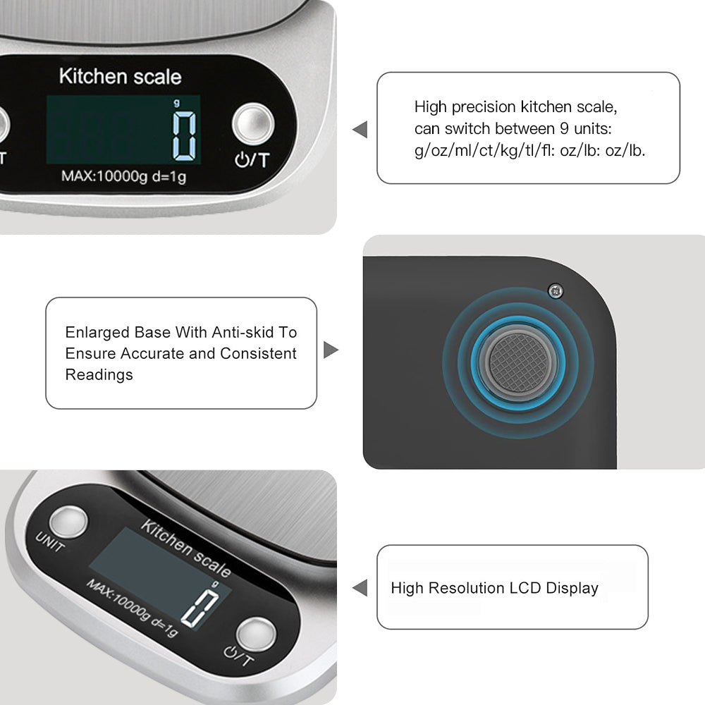 Food Kitchen Scale Digital Weight Grams and Oz,Professional Small Digital Kitchen Food Scales 3kg/0.1g for Weight Loss