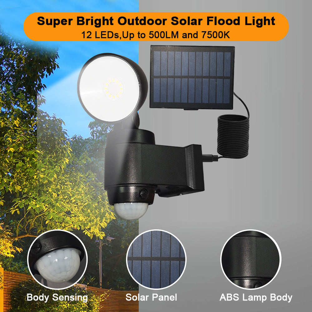 500 Lumen LED Security Lights Motion Sensor Light Outdoor, 5000K Daylight, IP65 Waterproof, Dusk to Dawn, Hardwired Motion Detector Flood Light for Garage, Yard, Porch-Black