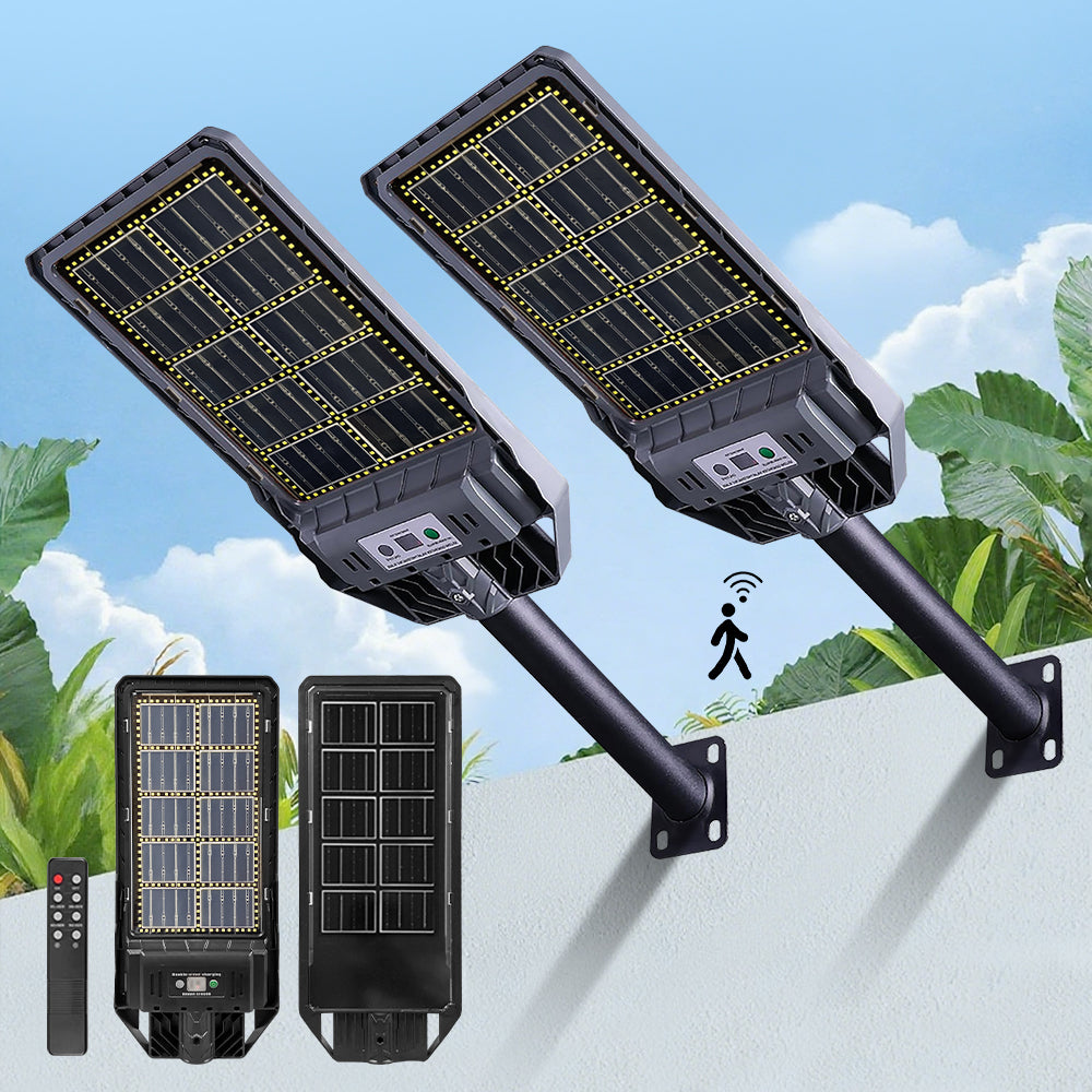 Solar Street Lights Dusk to Dawn with Motion Sensor Super Bright Solar Powered Flood Light Outdoor Waterproof for Yard Garden Driveway Pole