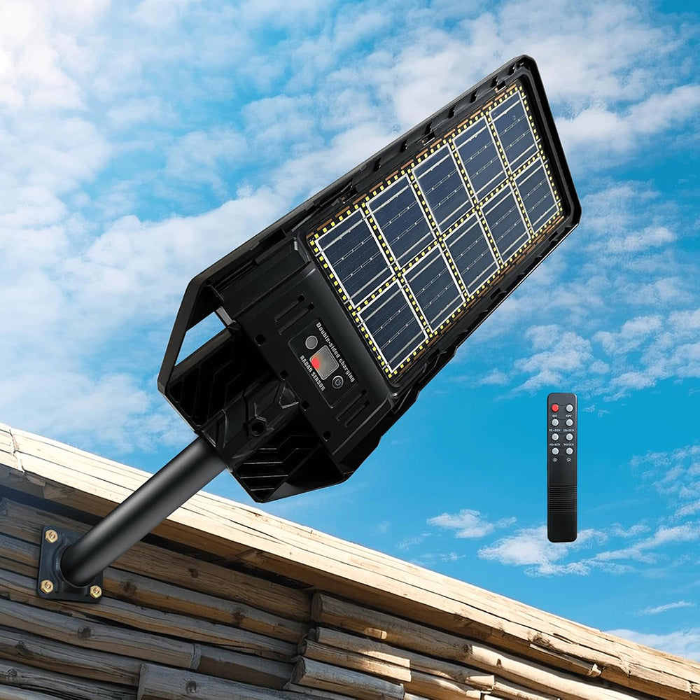 Solar Street Lights Dusk to Dawn with Motion Sensor Super Bright Solar Powered Flood Light Outdoor Waterproof for Yard Garden Driveway Pole