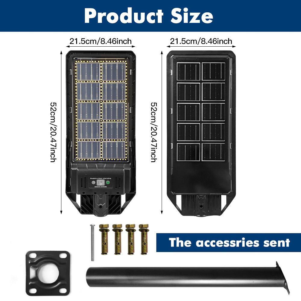 Solar Street Lights Dusk to Dawn with Motion Sensor Super Bright Solar Powered Flood Light Outdoor Waterproof for Yard Garden Driveway Pole
