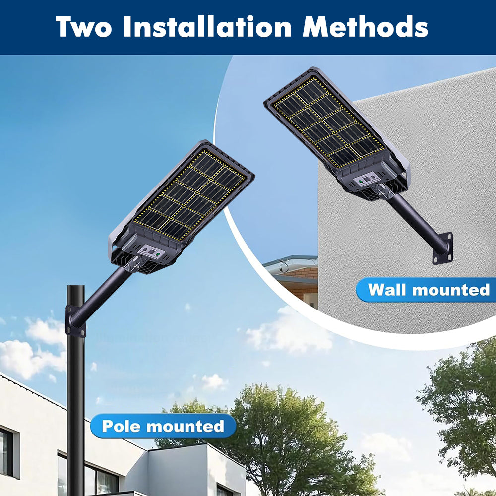 Solar Street Lights Dusk to Dawn with Motion Sensor Super Bright Solar Powered Flood Light Outdoor Waterproof for Yard Garden Driveway Pole