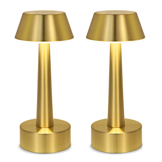 Pack of 2 Cordless Table Lamp, Swan Gold