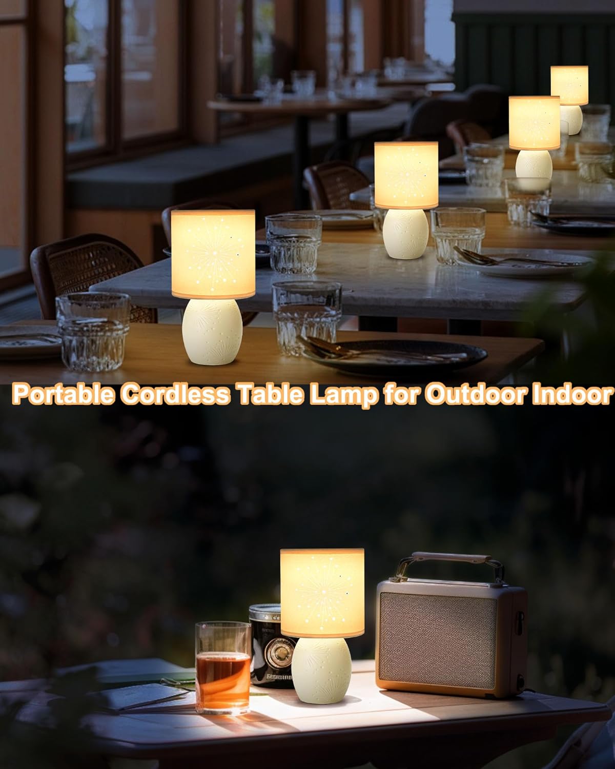 Cordless Table Lamp with Remote, Barents Yellow