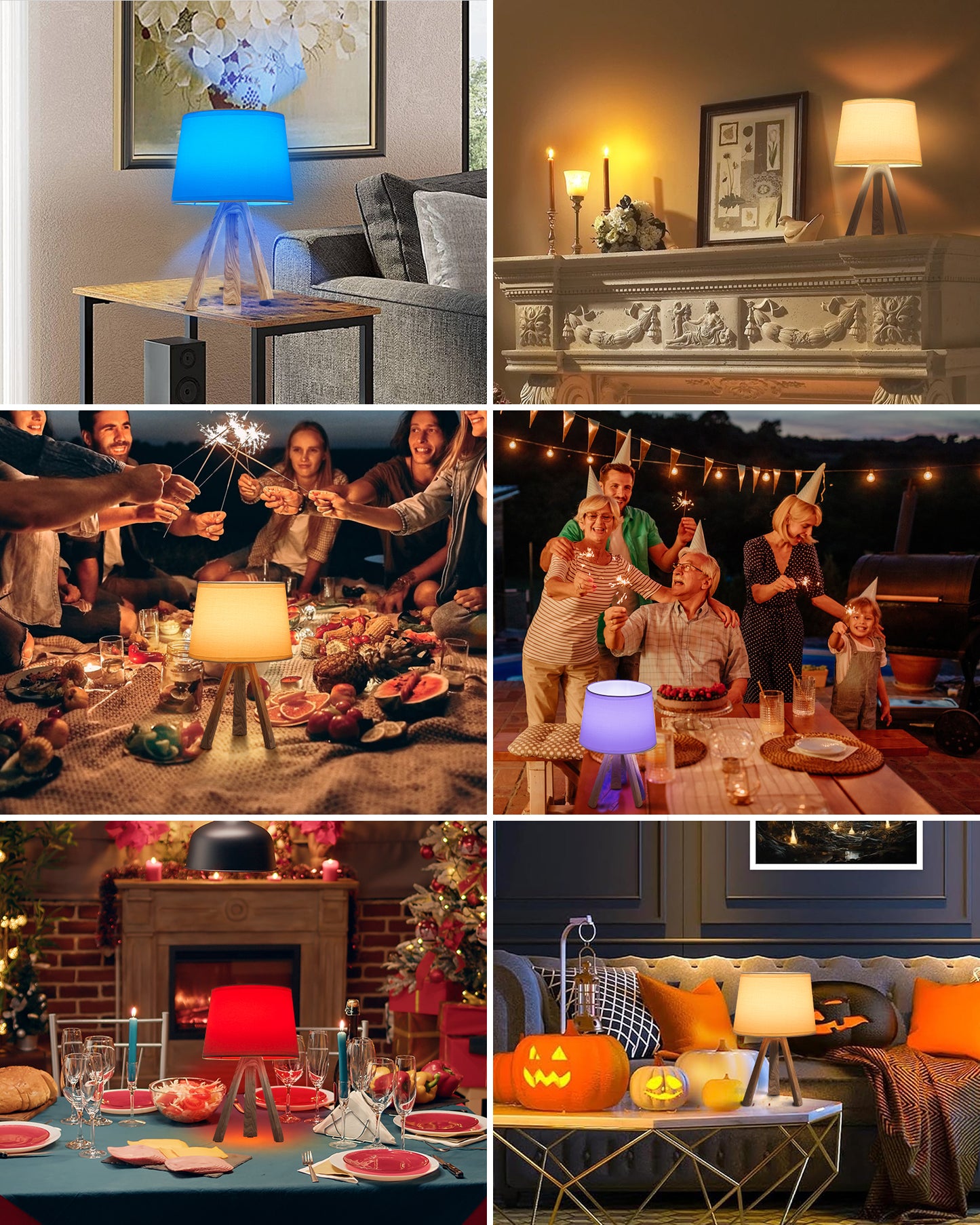 Cordless Table Lamp with Remote, Idaho walnut