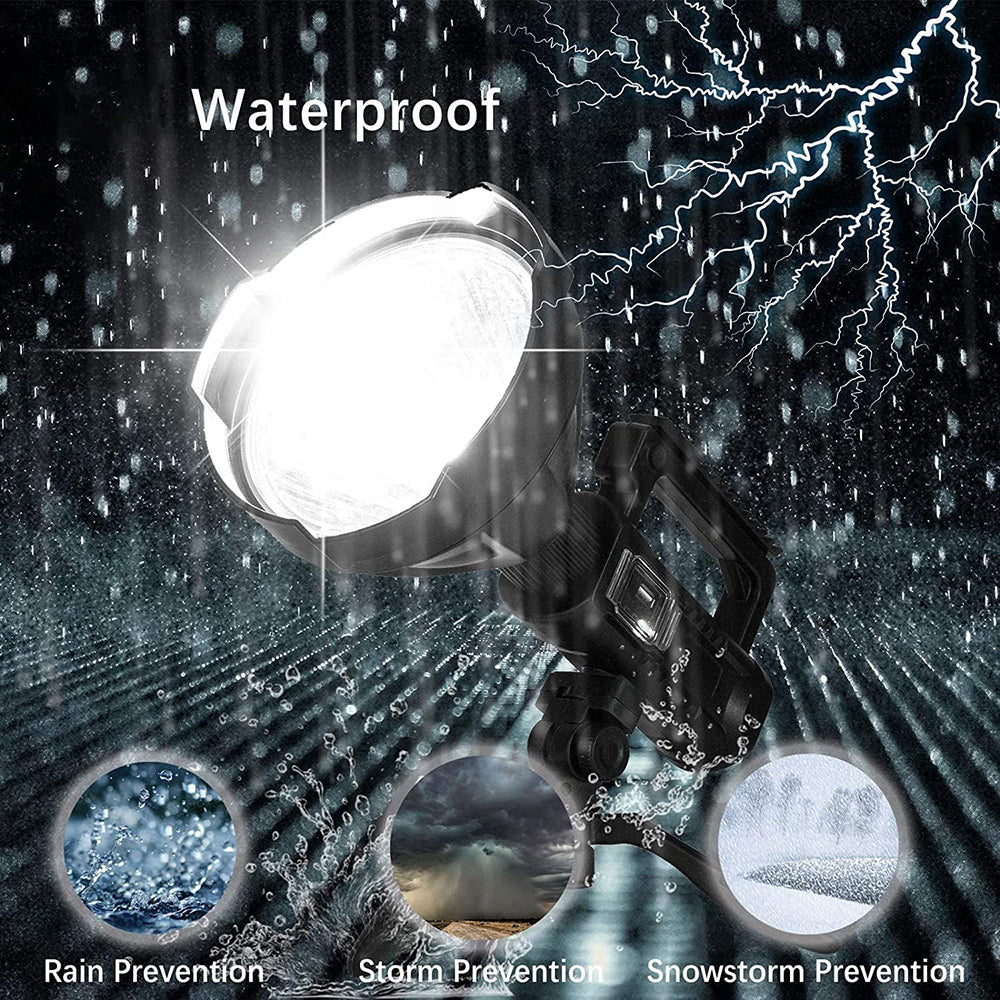 Rechargeable Spotlight Flashlight High Lumens, 3000 Lumens Super Bright Led Searchlight with Tripod and USB Output, IPX5 Waterproof 4 Modes Handheld Spotlight for Camping Hiking