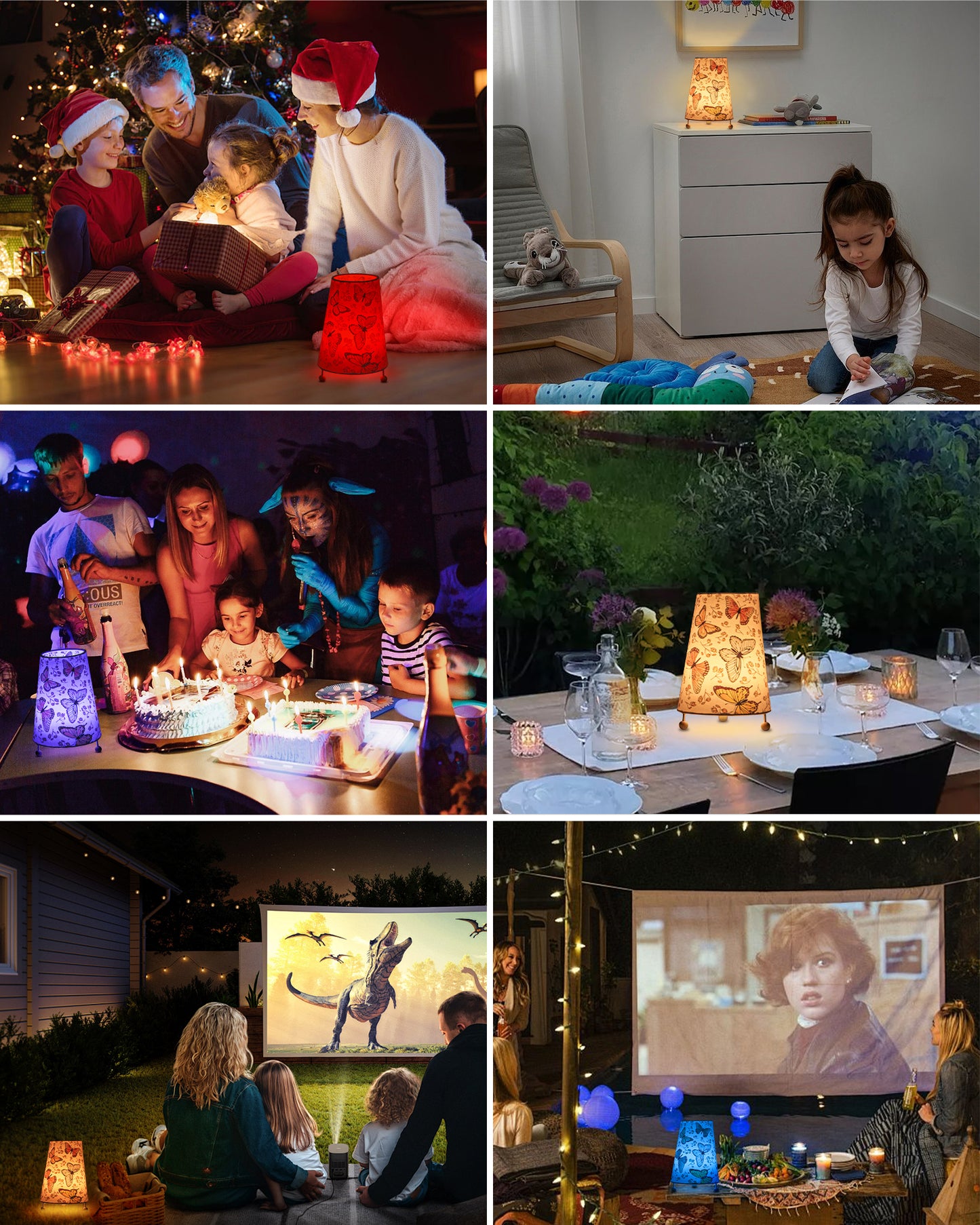 Cordless Table Lamp with Remote, Bubbly Butterfly