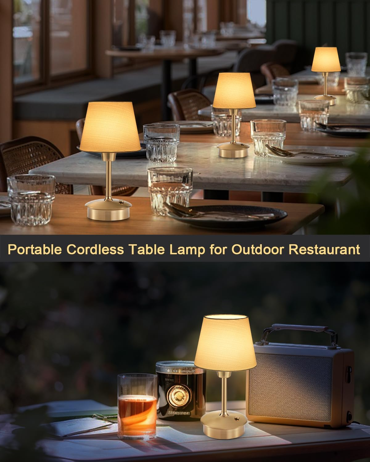 Cordless Table Lamp, Small Crane Blue