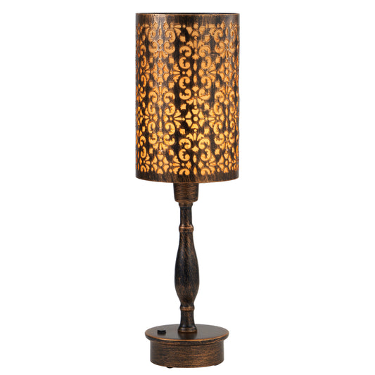 Cordless Table Lamp, Phoenix Flowers, Bronze