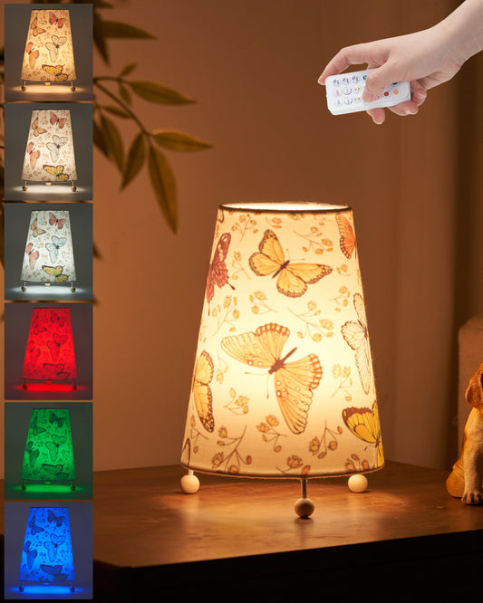 Cordless Table Lamp with Remote, Bubbly Butterfly