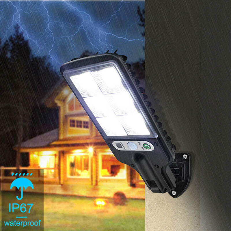 (4pcs)patio solar lights LED Solar Outdoor Wall Lights Motion Sensor, Solar Street Light with Efficient Solar Panels, IP65 Outdoor Solar Powered Street Lights with 3 Modes LED Security Light for Parking Lot
