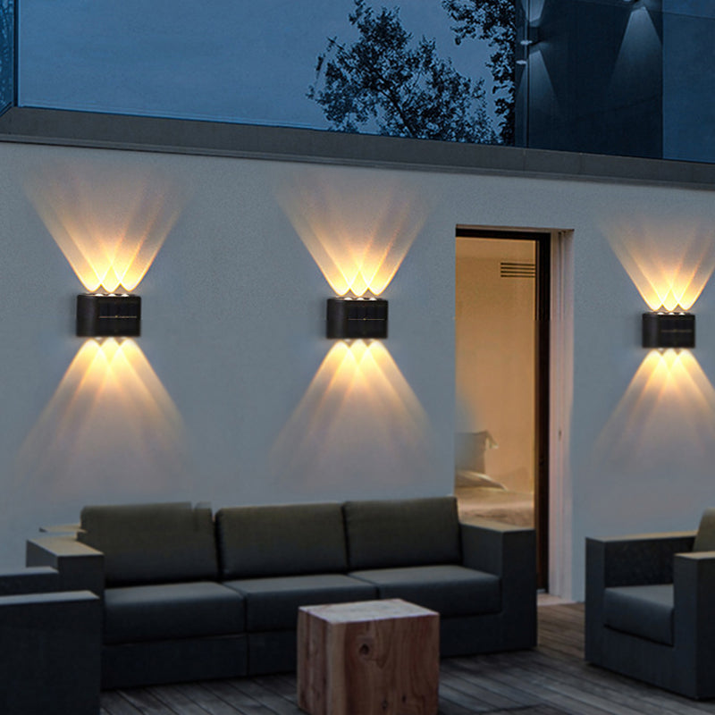 Solar Wall Lamp Outdoor Garden Light Led Warm for Courtyards Patios and Residential Areas Solar-Powered Easy to Install Design