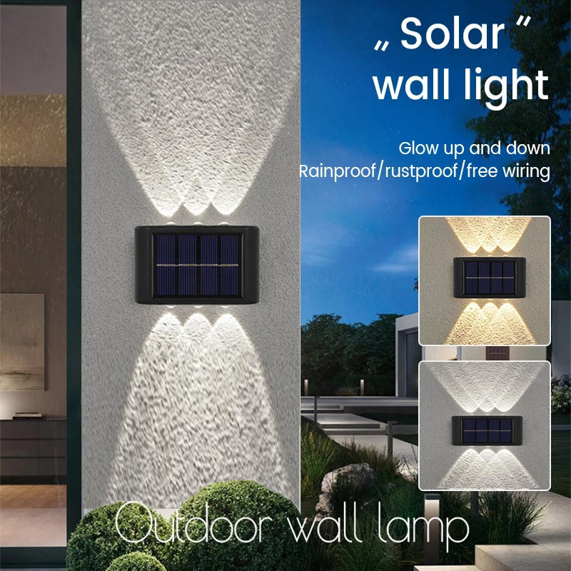 Solar Wall Lamp Outdoor Garden Light Led Warm for Courtyards Patios and Residential Areas Solar-Powered Easy to Install Design