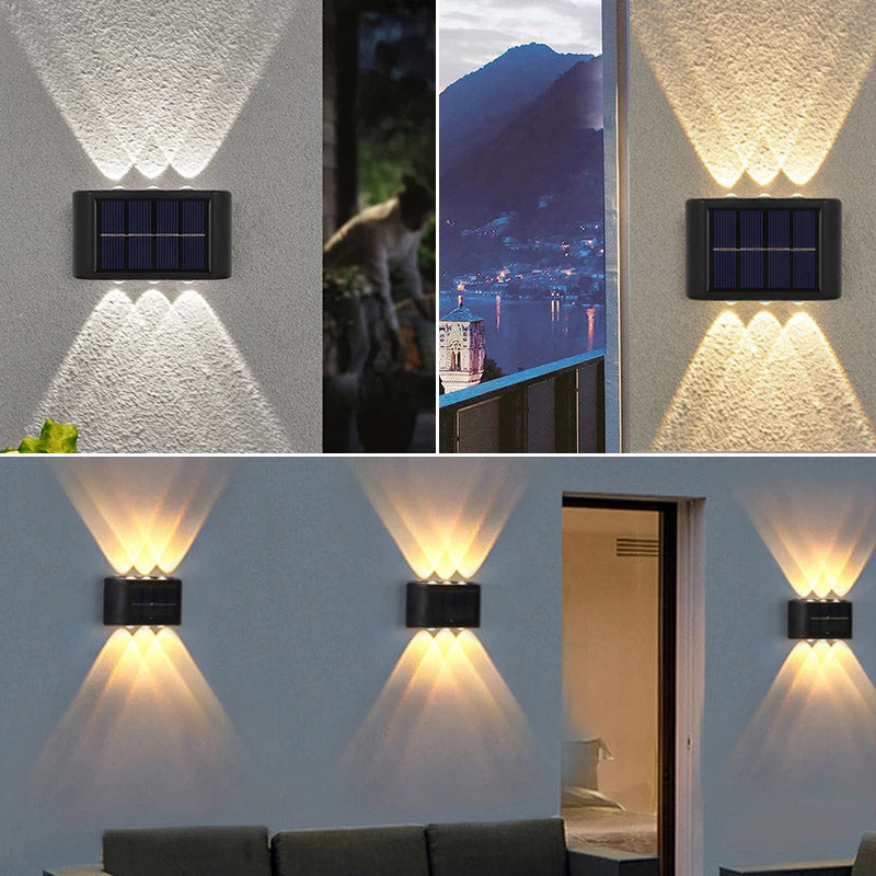 Solar Wall Lamp Outdoor Garden Light Led Warm for Courtyards Patios and Residential Areas Solar-Powered Easy to Install Design
