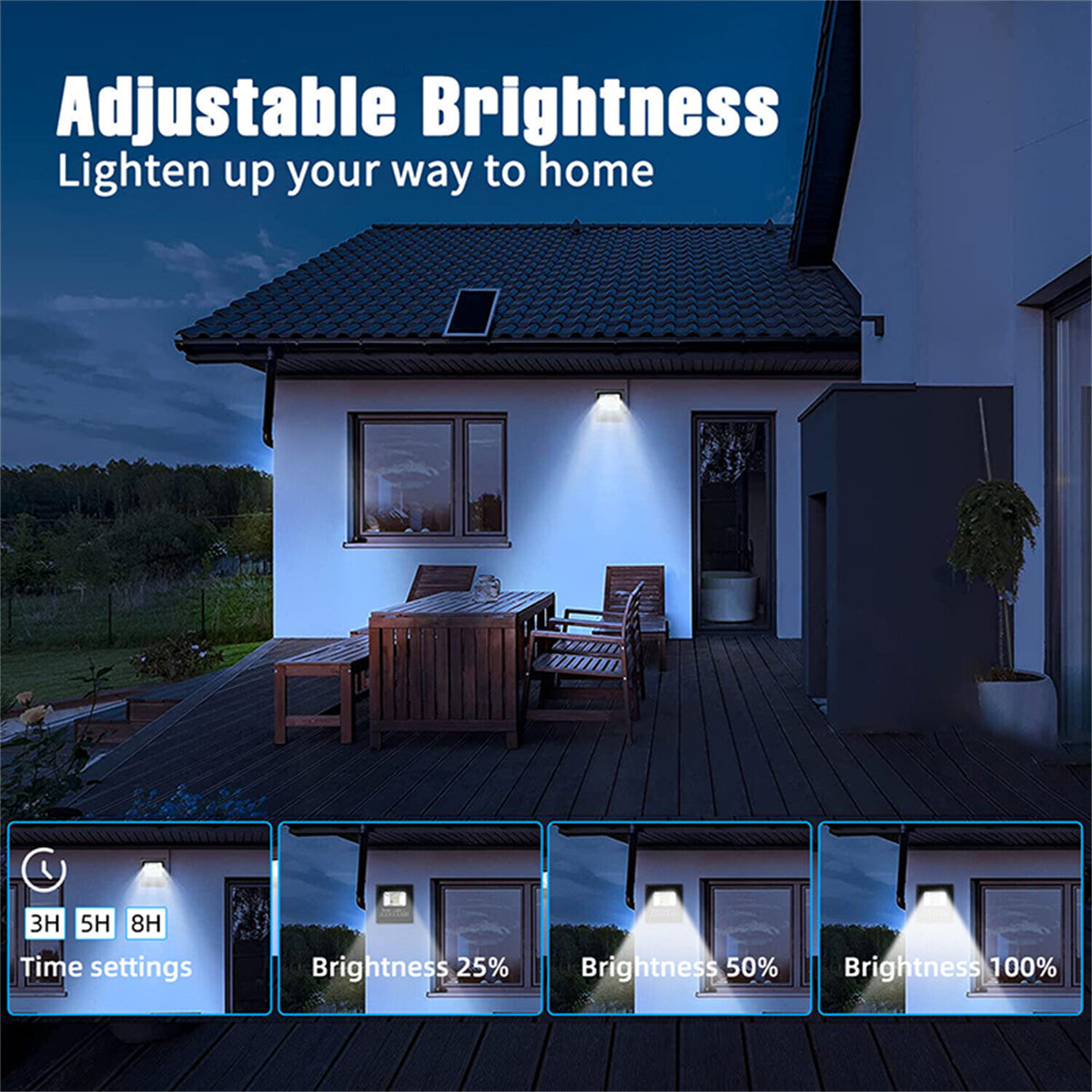 2 Pack Solar Flood Lights Outdoor, 3500LM Auto Dusk to Dawn Solar Lights Waterproof, Ultra Bright Solar Security Flood Light with Time Control Perfect for Barn, Garage, Warehouse, Yard, Garden