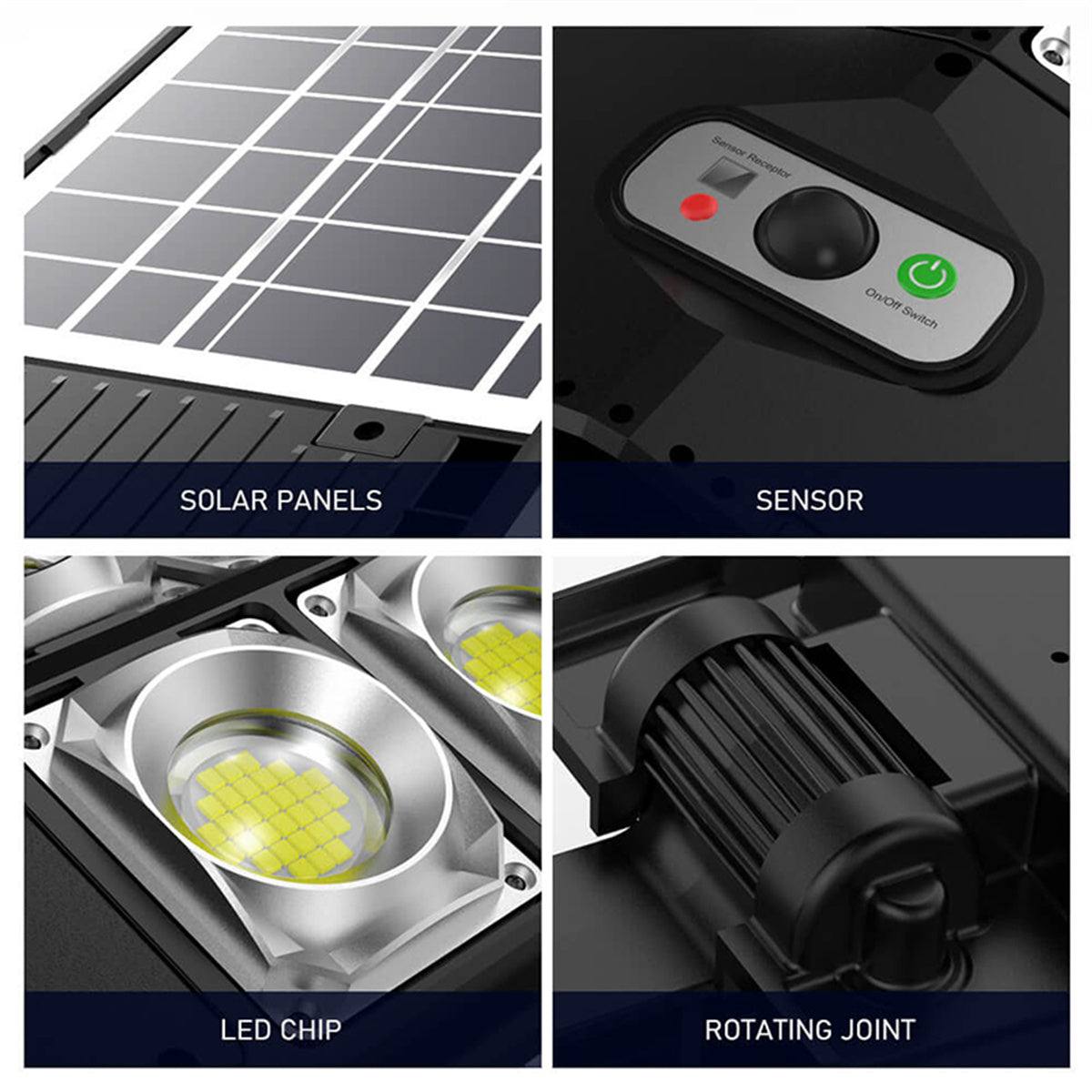 Super Bright Solar Street Lights, 5500LM 6500K Ultra Bright Dusk to Dawn Motion Sensor Solar Lights with Remote Control, Security Wall Light Parking Lot Road Lamp for Garden Yard Patio