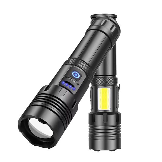 Rechargeable Flashlight, High Lumens Super Bright Flash Light, 7 Modes with COB Work Light, IPX6 Waterproof, Powerful Handheld LED Flashlights for Home Camping Hiking