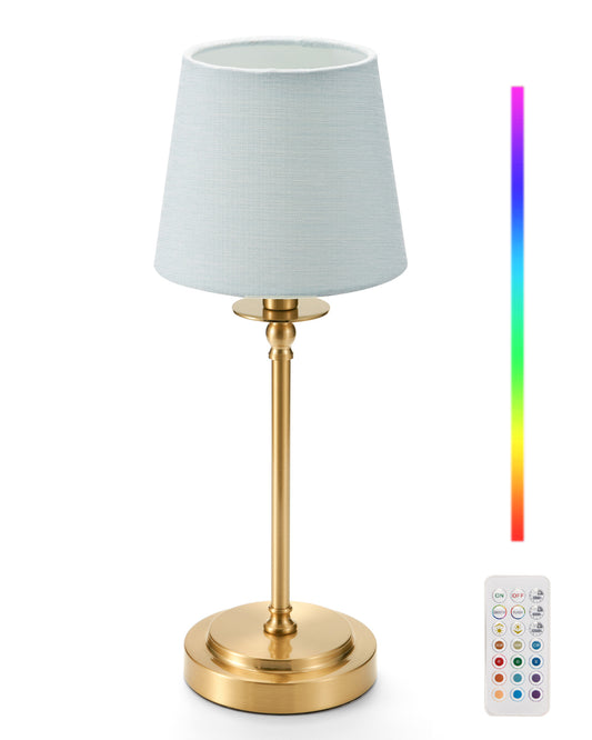 Cordless Table Lamp with Remote, Chesil Blue
