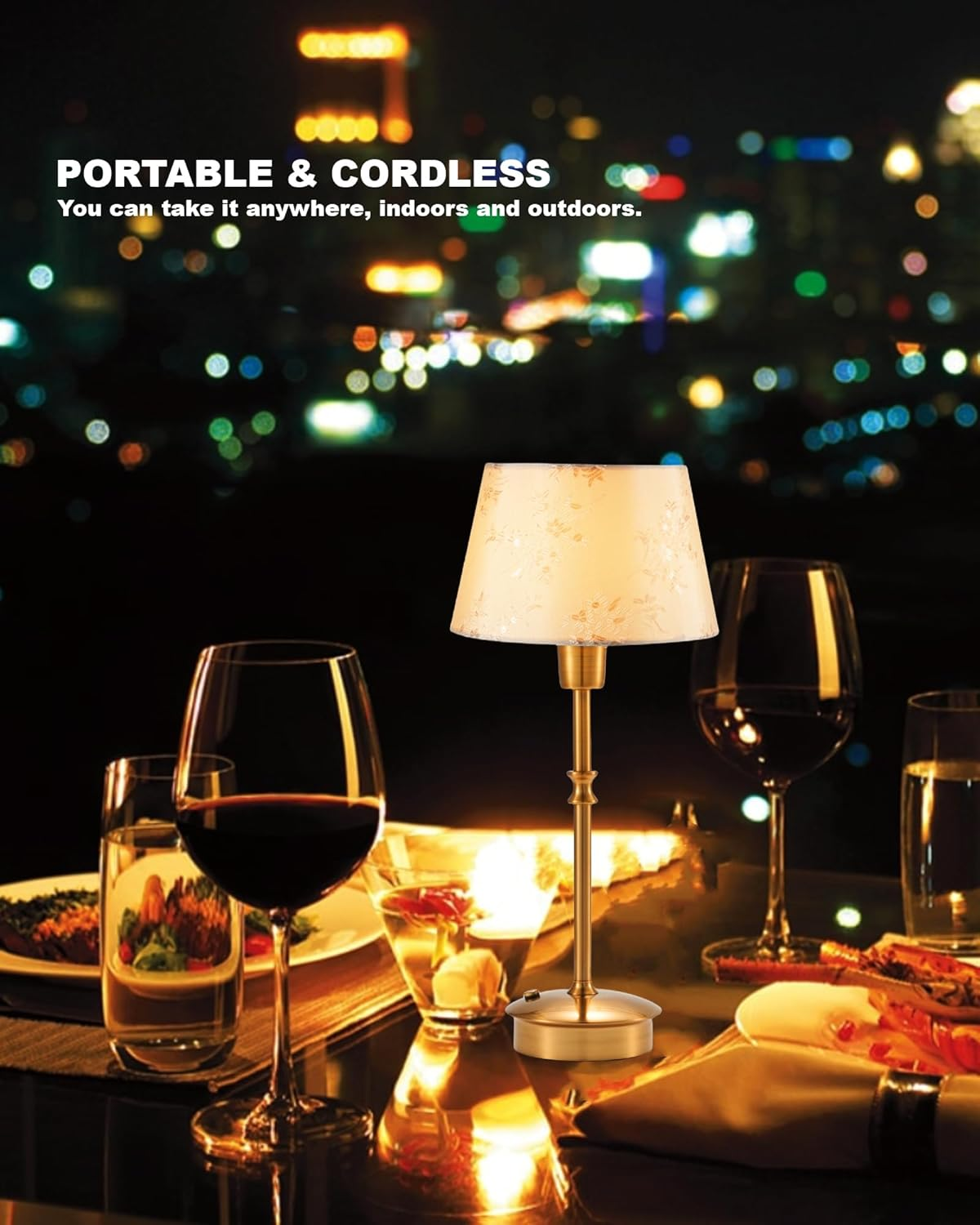 Cordless Table Lamp, Crane Champagne