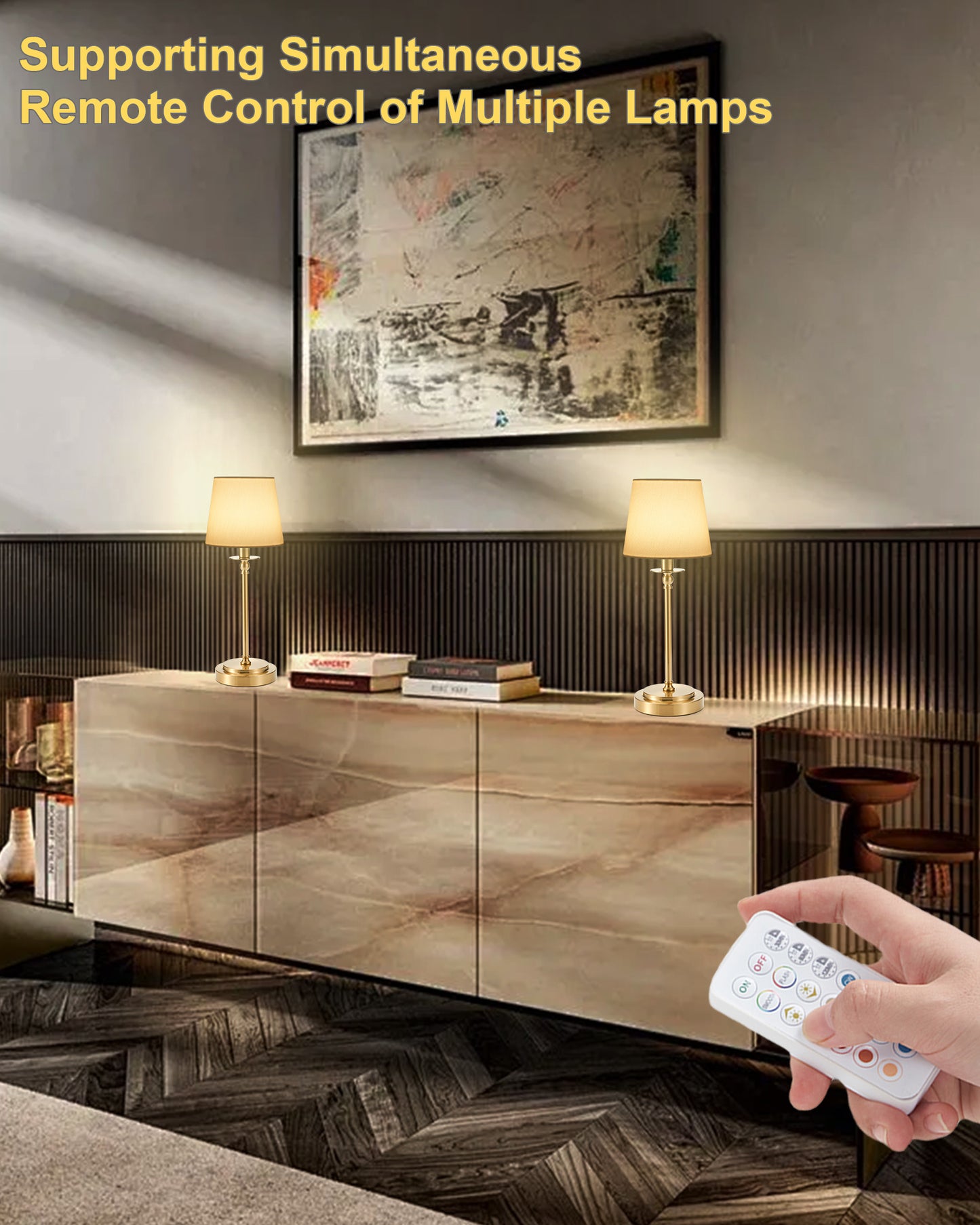 Cordless Table Lamp with Remote, Chesil White