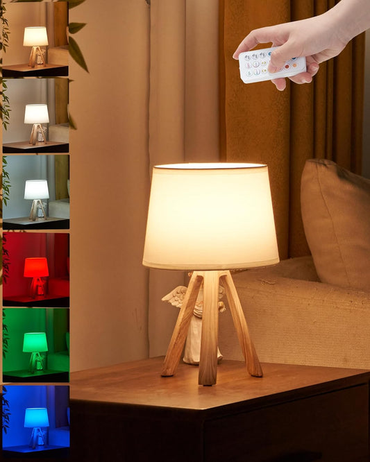 Cordless Table Lamp with Remote, Idaho walnut