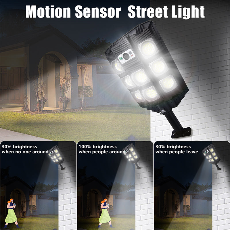 3600W Solar Street Lights Outdoor Waterproof, Solar Powered Light Outside, Solar Parking Lot Light Dusk to Dawn, Remote Control, Motion Sensing, Pole or Wall Mounted, Long Lasting, High Bright