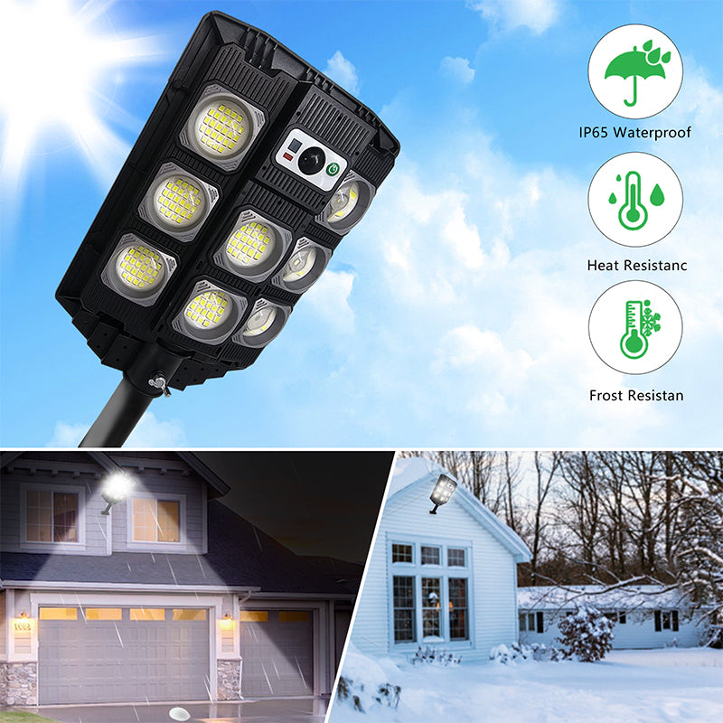 3600W Solar Street Lights Outdoor Waterproof, Solar Powered Light Outside, Solar Parking Lot Light Dusk to Dawn, Remote Control, Motion Sensing, Pole or Wall Mounted, Long Lasting, High Bright