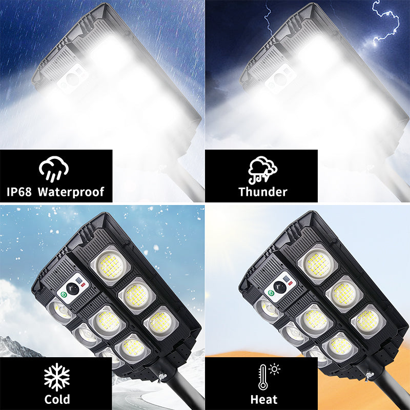 3600W Solar Street Lights Outdoor Waterproof, Solar Powered Light Outside, Solar Parking Lot Light Dusk to Dawn, Remote Control, Motion Sensing, Pole or Wall Mounted, Long Lasting, High Bright