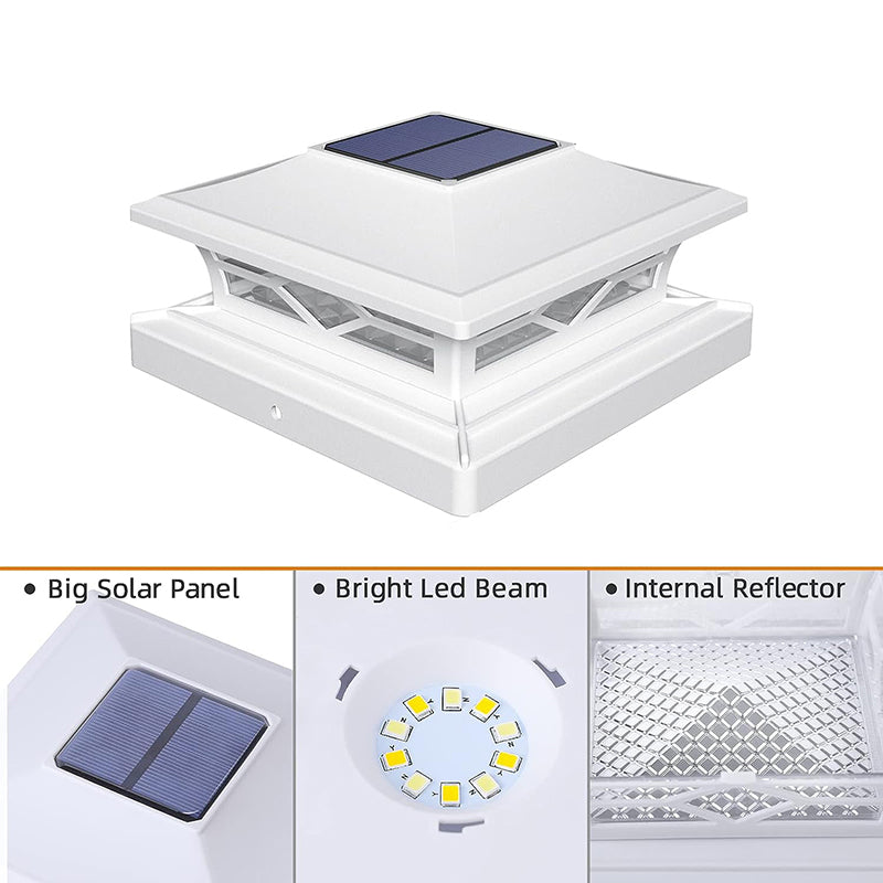 Solar Post Cap Lights,2 Pack 2-Modes Bright 4x4 Post Solar Lights Auto On Off,Outdoor Waterproof Garden Patio Fence Deck Patio Decor for Fence Deck Post Caps