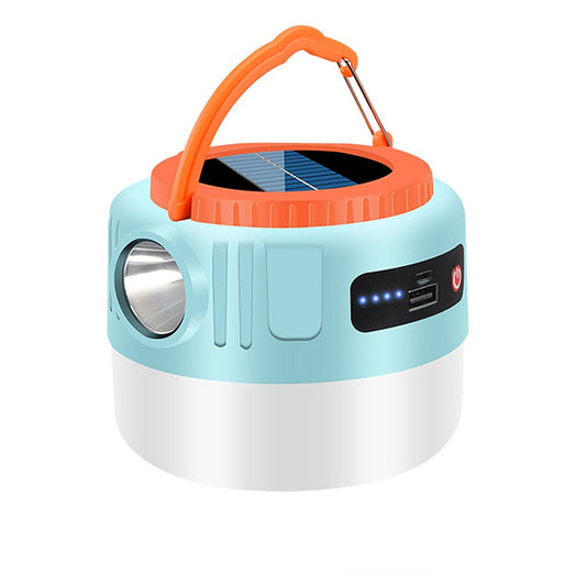 Solar Camping Lantern with Remote Control, Hanging Light with Solar Panel, 1200mA Waterproof Rechargeable Lanterns, Flashlight Power Display USB Port, Equipment for Hiking Tent Camping Power outages