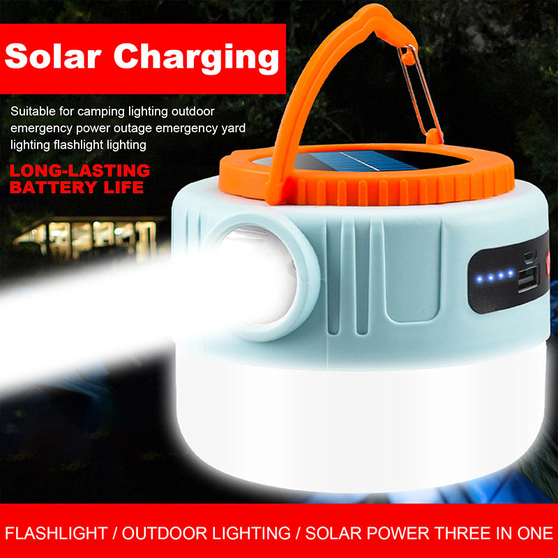 Solar Camping Lantern with Remote Control, Hanging Light with Solar Panel, 1200mA Waterproof Rechargeable Lanterns, Flashlight Power Display USB Port, Equipment for Hiking Tent Camping Power outages