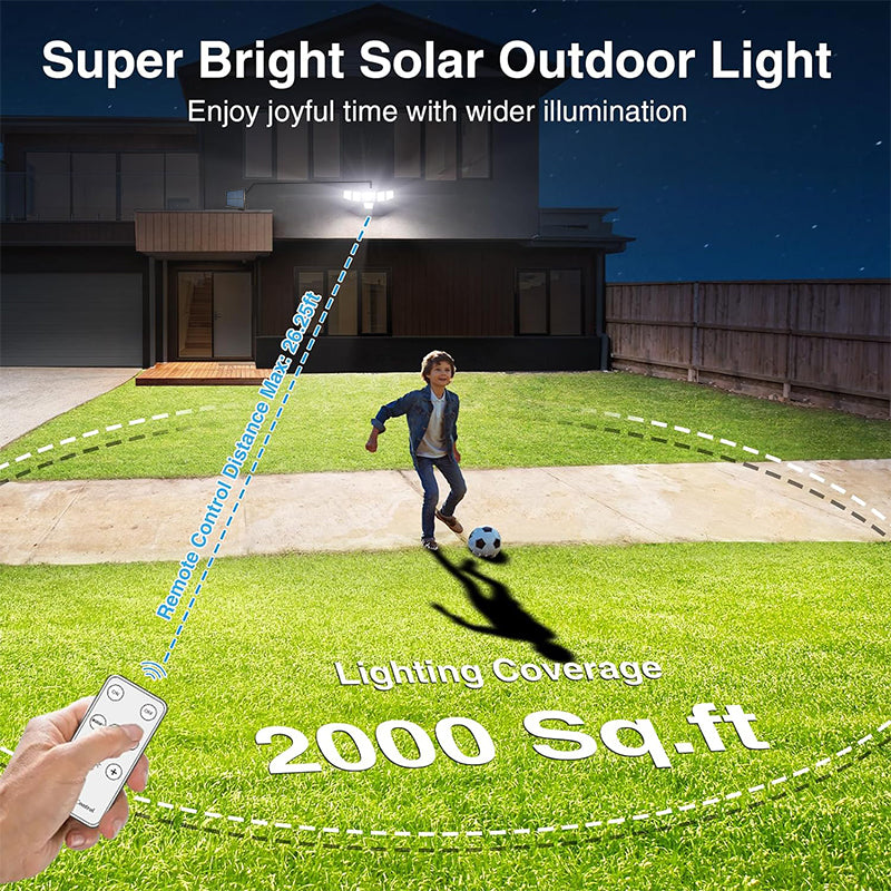 Solar Outdoor Lights Motion Sensor Waterproof - 416 LEDs 3000 Lumens Super Bright Solar Flood Security Light for Porch Yard Patio Garage, 3 Brightness 3 Modes (1 Pack 416LEDs)