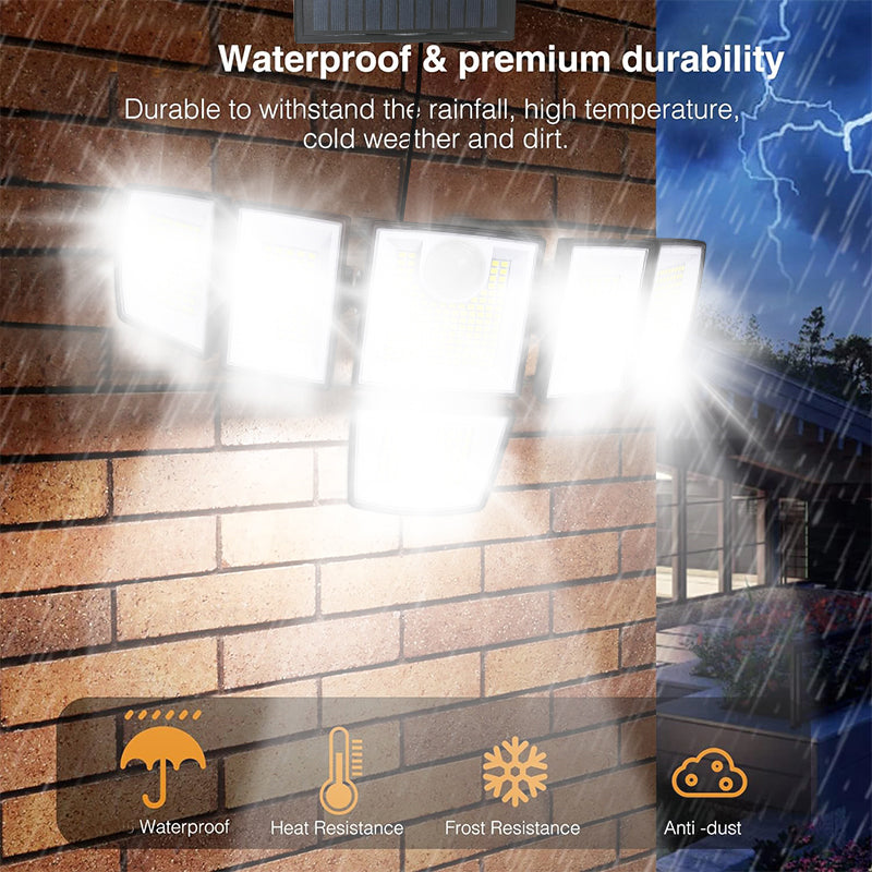 Solar Outdoor Lights Motion Sensor Waterproof - 416 LEDs 3000 Lumens Super Bright Solar Flood Security Light for Porch Yard Patio Garage, 3 Brightness 3 Modes (1 Pack 416LEDs)