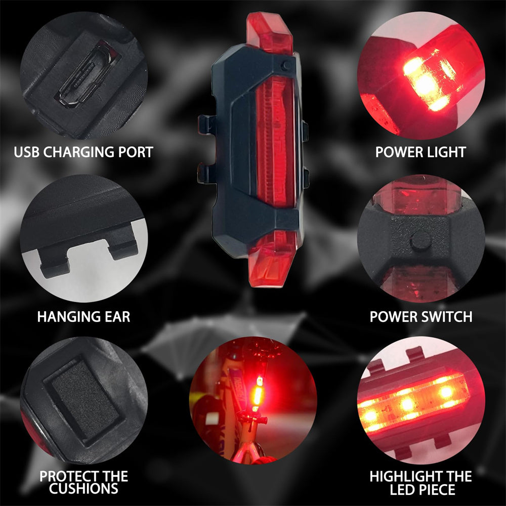 5 Mode Adjustable LED Flashlight & Bike Light Set - USB Rechargeable, IPX6 Waterproof, 360° Adjustable Aluminum Search Light with 3 LEDs, 2200mAh Battery, Fits All Bicycles for Outdoor & Cycling