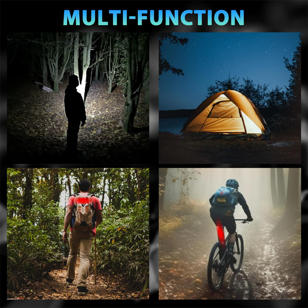 5 Mode Adjustable LED Flashlight & Bike Light Set - USB Rechargeable, IPX6 Waterproof, 360° Adjustable Aluminum Search Light with 3 LEDs, 2200mAh Battery, Fits All Bicycles for Outdoor & Cycling