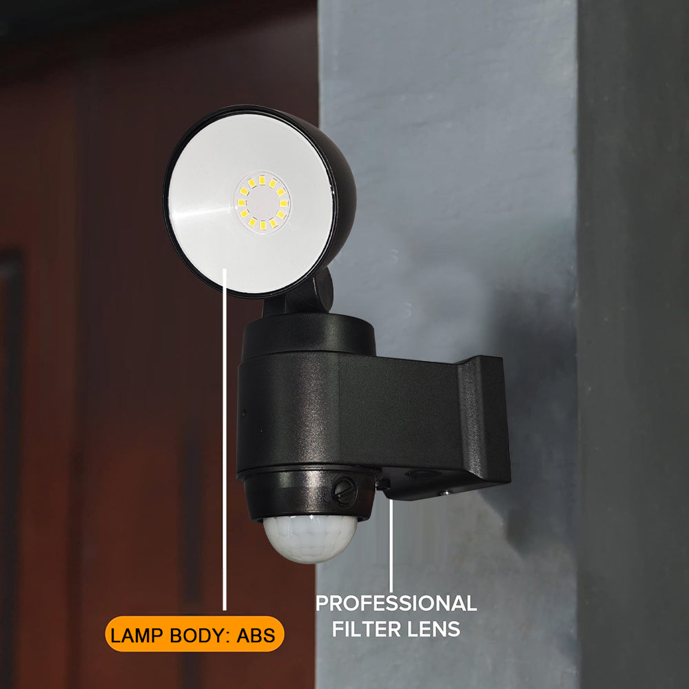 500 Lumen LED Security Lights Motion Sensor Light Outdoor, 5000K Daylight, IP65 Waterproof, Dusk to Dawn, Hardwired Motion Detector Flood Light for Garage, Yard, Porch-Black