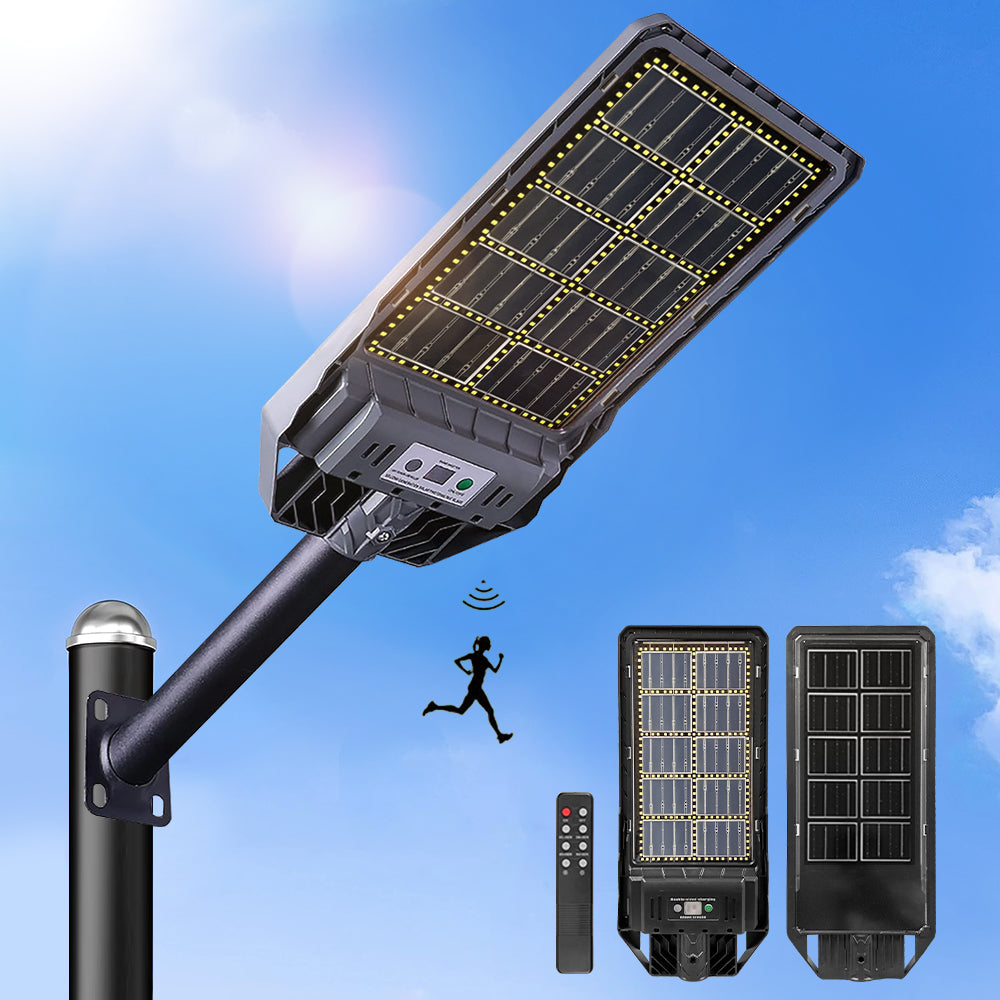 Solar Street Lights Dusk to Dawn with Motion Sensor Super Bright Solar Powered Flood Light Outdoor Waterproof for Yard Garden Driveway Pole
