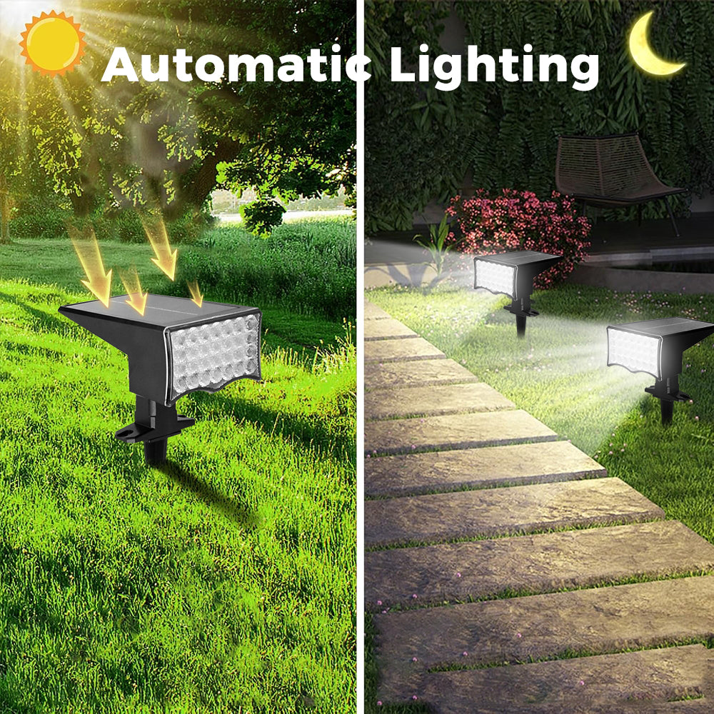 Nipify Solar Spot Lights, 3 Modes 62LED Outdoor Motion Sensor, Waterproof 2-in-1 Solar Landscape Lighting LED Garden Lights for Outside Yard Wall Pathway Walkway