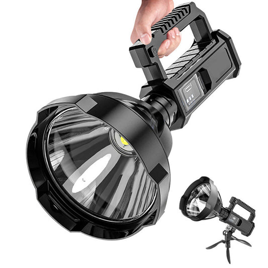 Rechargeable Spotlight Flashlight High Lumens, 3000 Lumens Super Bright Led Searchlight with Tripod and USB Output, IPX5 Waterproof 4 Modes Handheld Spotlight for Camping Hiking