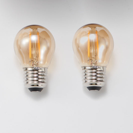 5V E26 Base LED Bulbs, 2700K, Dimmable, Amber Glass Bulb G45 (2Pack)