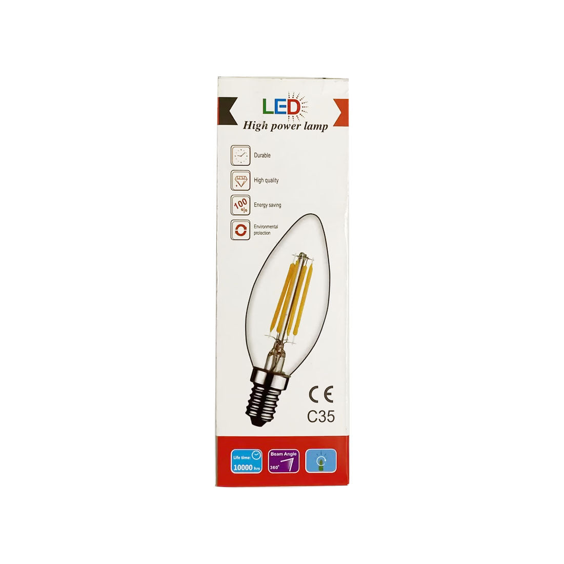 5V E14 Base LED Bulbs, 2700K, Dimmable, Amber Glass Bulb C35 (2Pack)