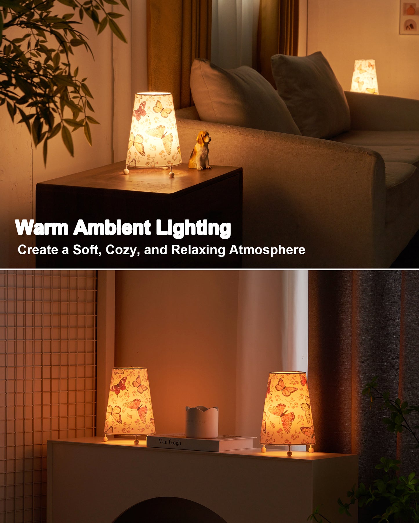 Cordless Table Lamp with Remote, Bubbly Butterfly