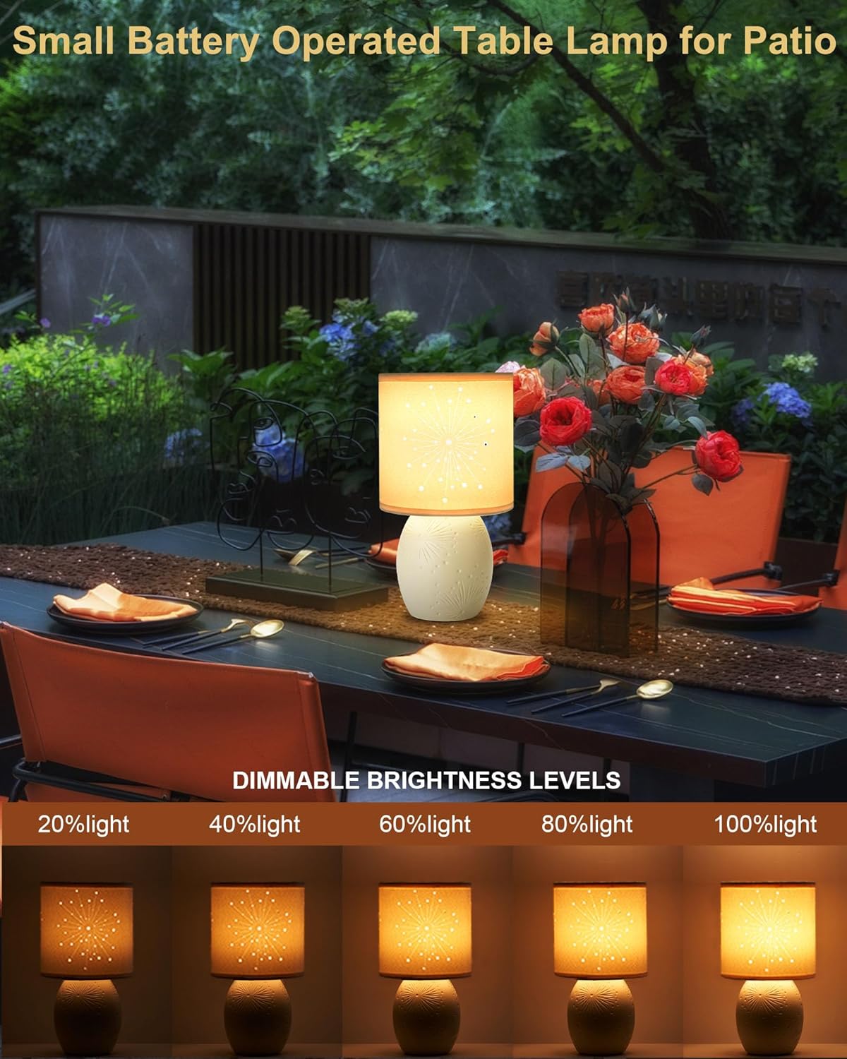 Cordless Table Lamp with Remote, Barents Yellow